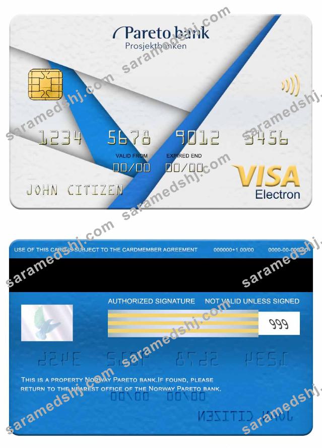 Norway Pareto bank visa electron card